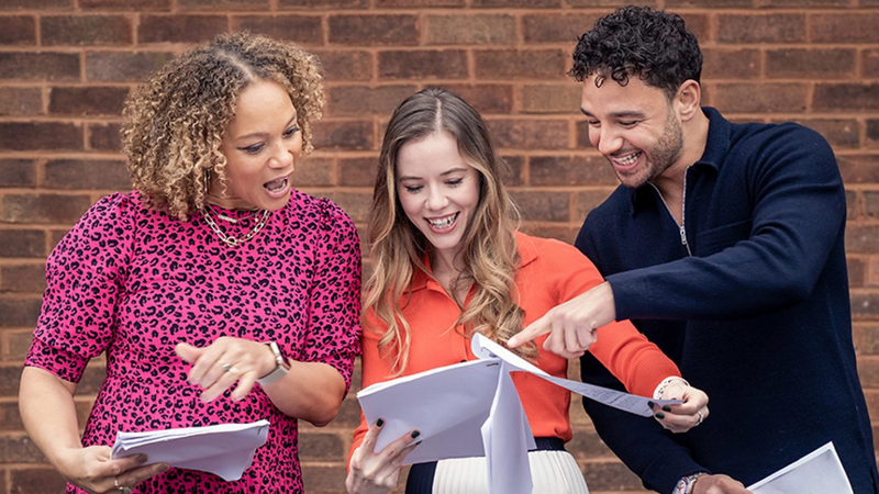 (L-R) Angela Griffin, Katie Griffiths and Adam Thomas will begin filming next month