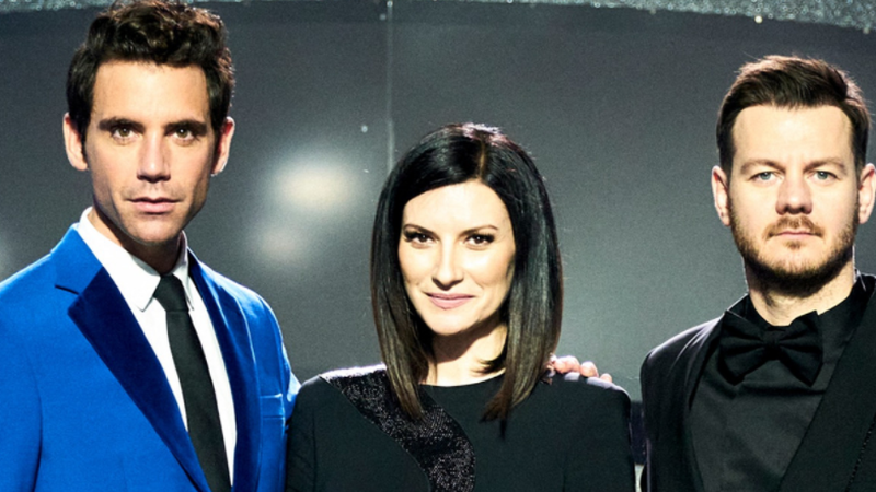 (L-R) Mika, Laura Pausini and Alessandro Cattelan will be doing the honours in Turin in May Photo: RAI