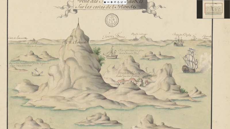 Sean-léarscáil den mBlascaod Mór (Pic: Bibliothèque nationale de France)