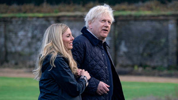 Ophelia Lovibond and Kenneth Branagh as Carrie and Boris Johnson