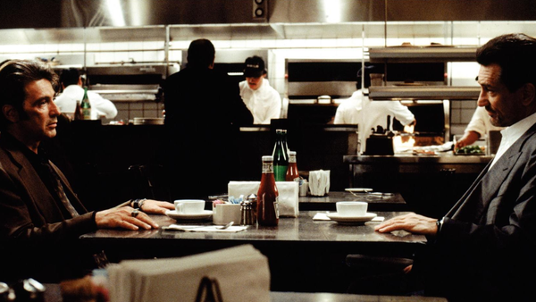 Al Pacino and Robert De Niro in that classic scene Still: Warner Bros Entertainment Inc